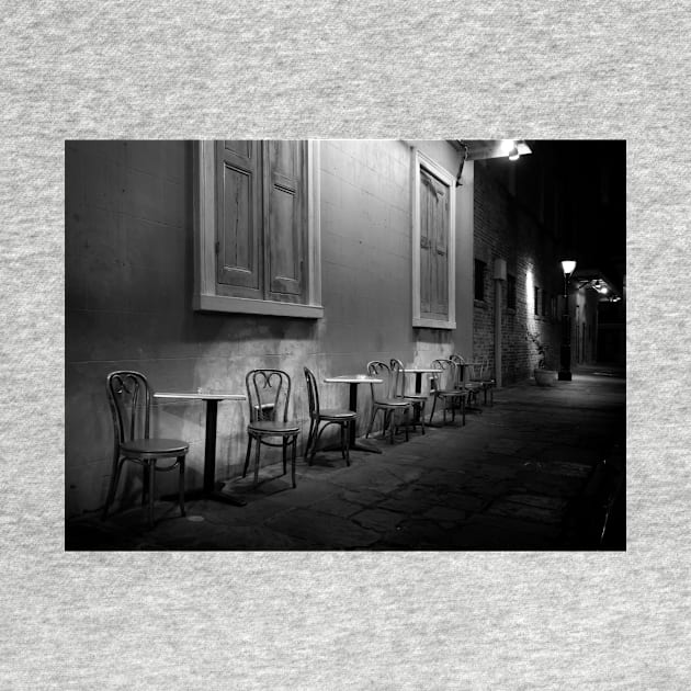 Cabildo Alley Tables In Black and White by MountainTravel